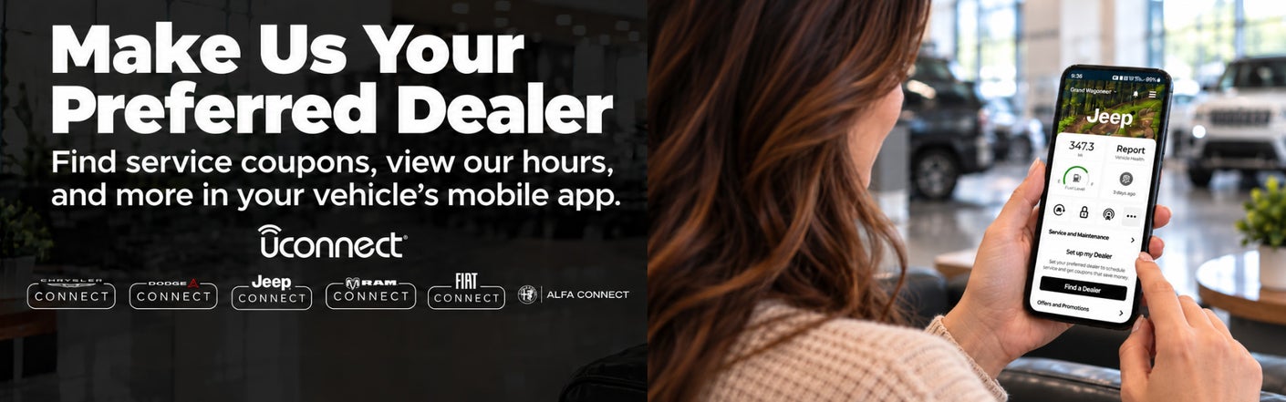uconnect® make us your preferred dealer | Preston Chrysler Dodge Jeep Ram in Millsboro DE