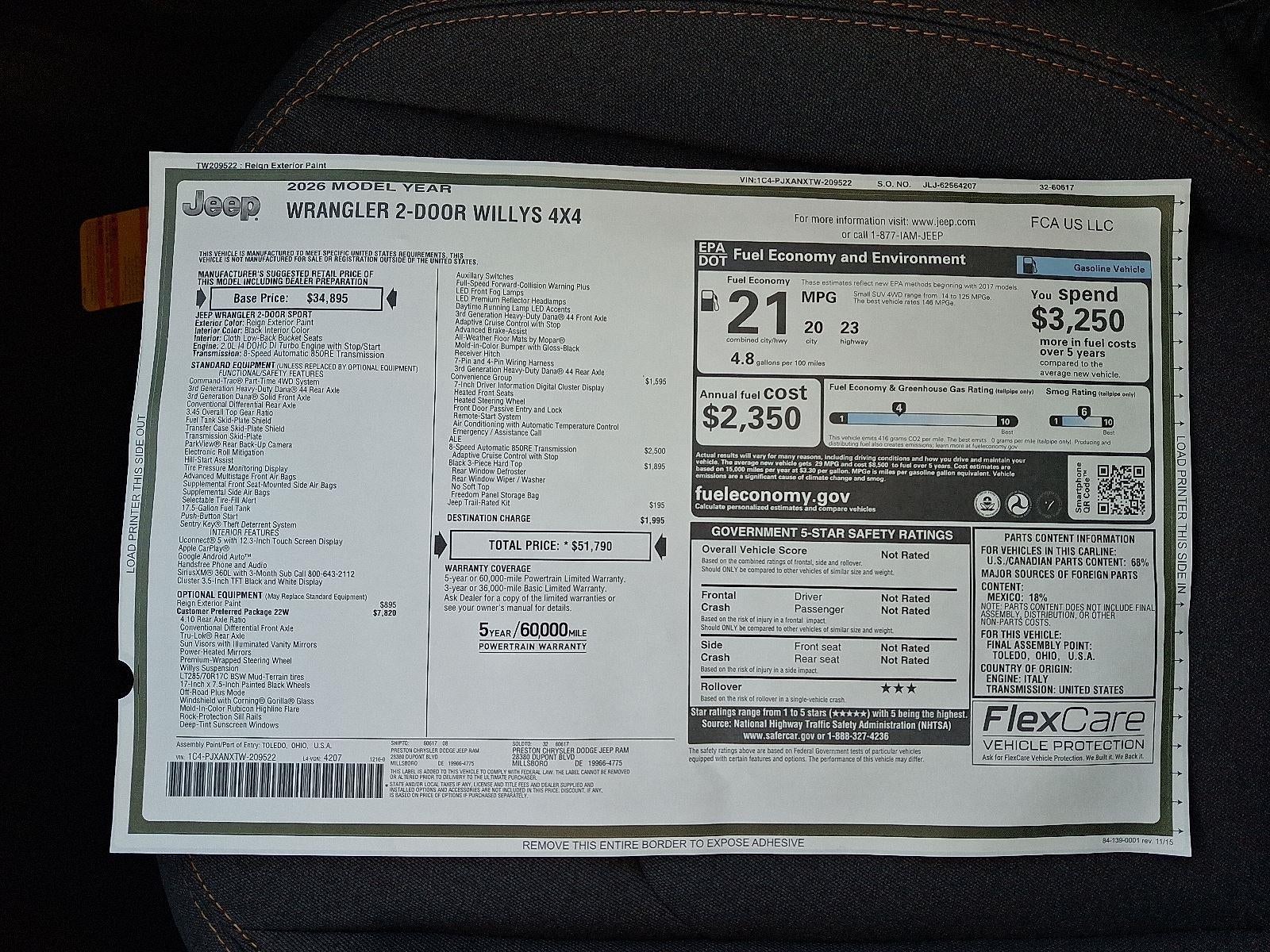 2026 Jeep Wrangler Willys