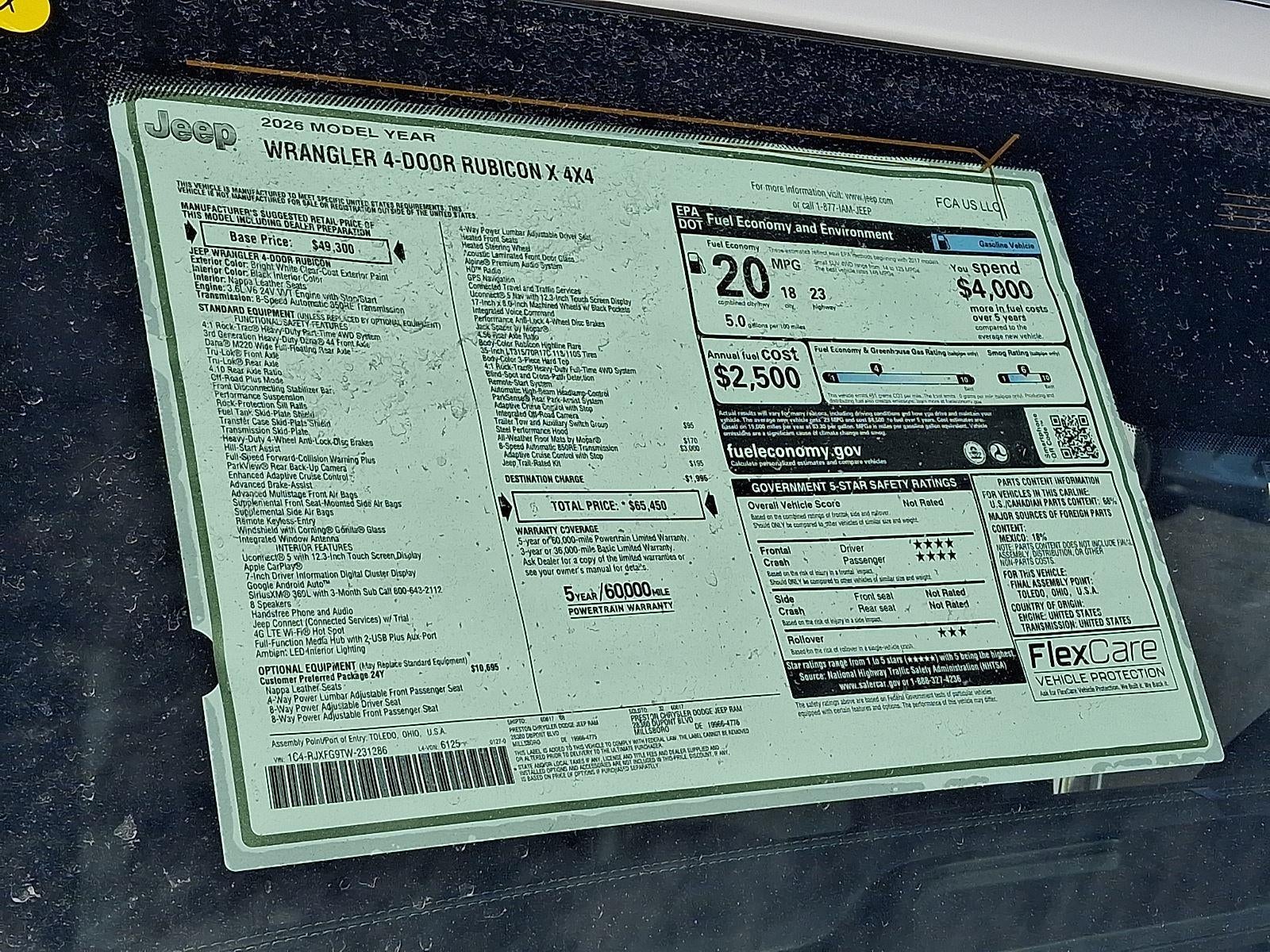 2026 Jeep Wrangler Rubicon X