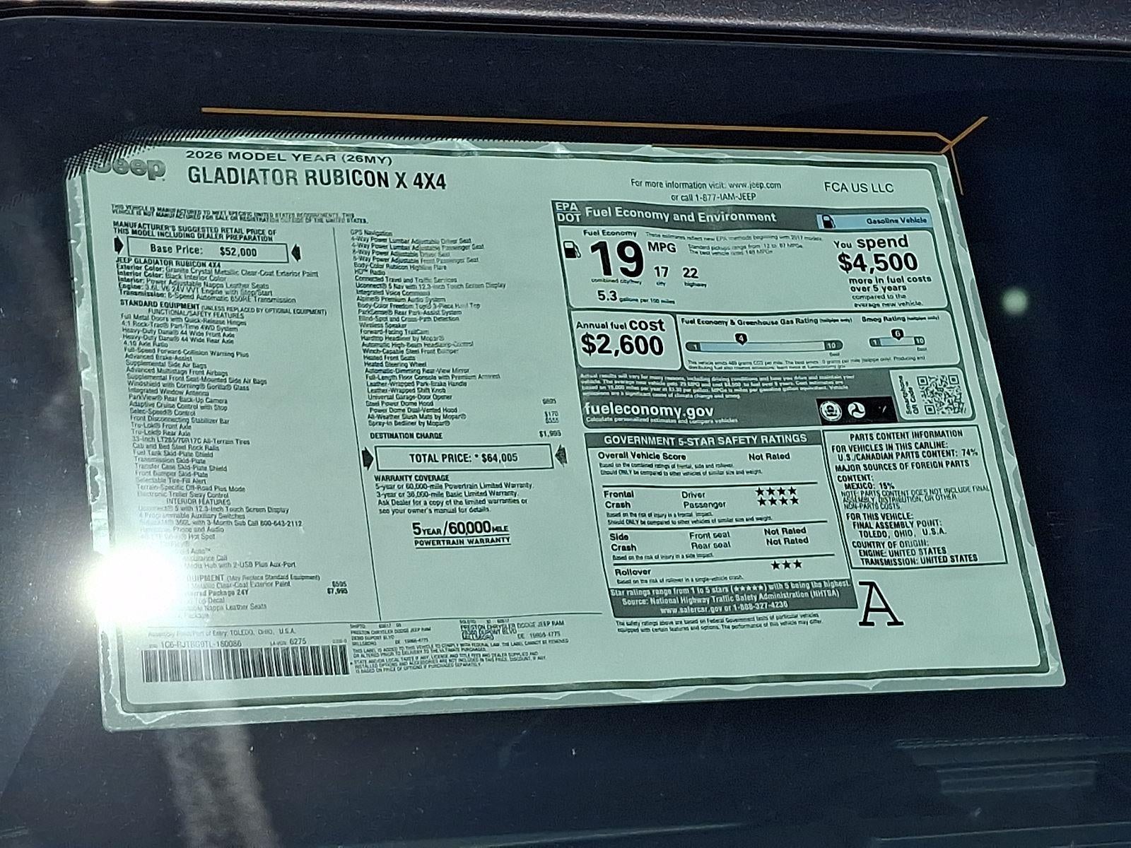 2026 Jeep Gladiator Rubicon X