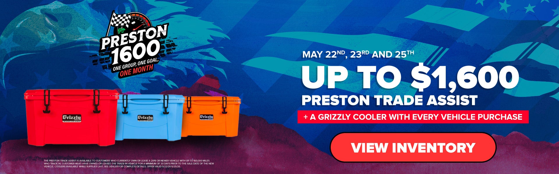 Up to $1,600 Trade Assist + A Free Grizzly Cooler!