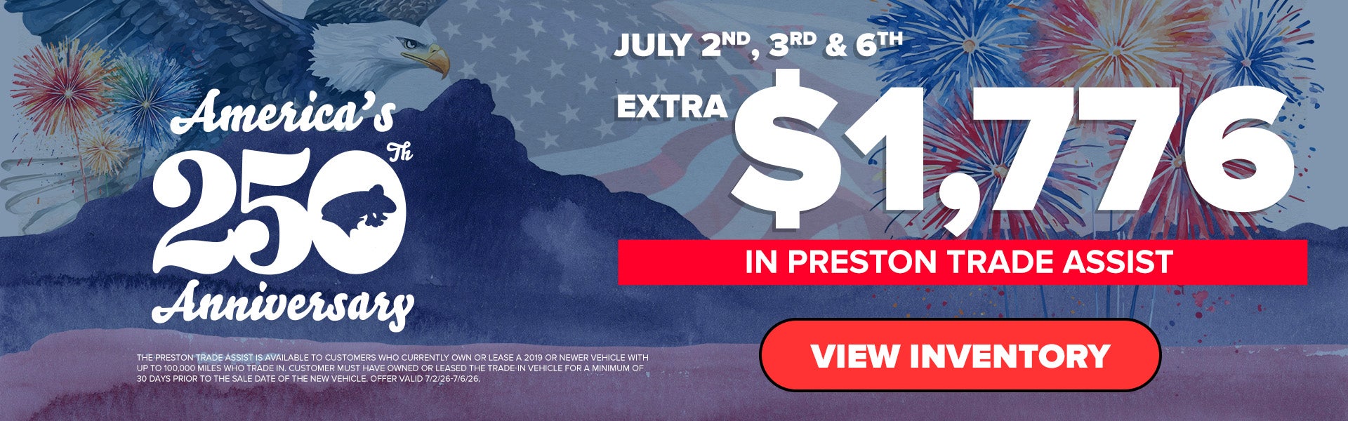 Extra $1,776 in Preston Trade Assist!